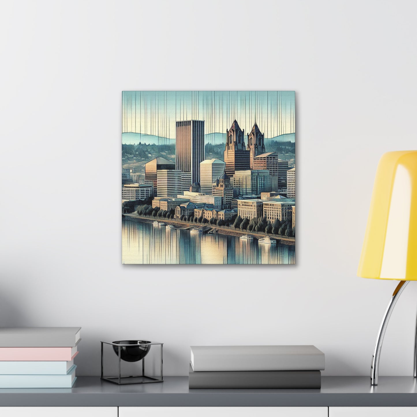 "Pulsating Portland Reflections" - Canvas