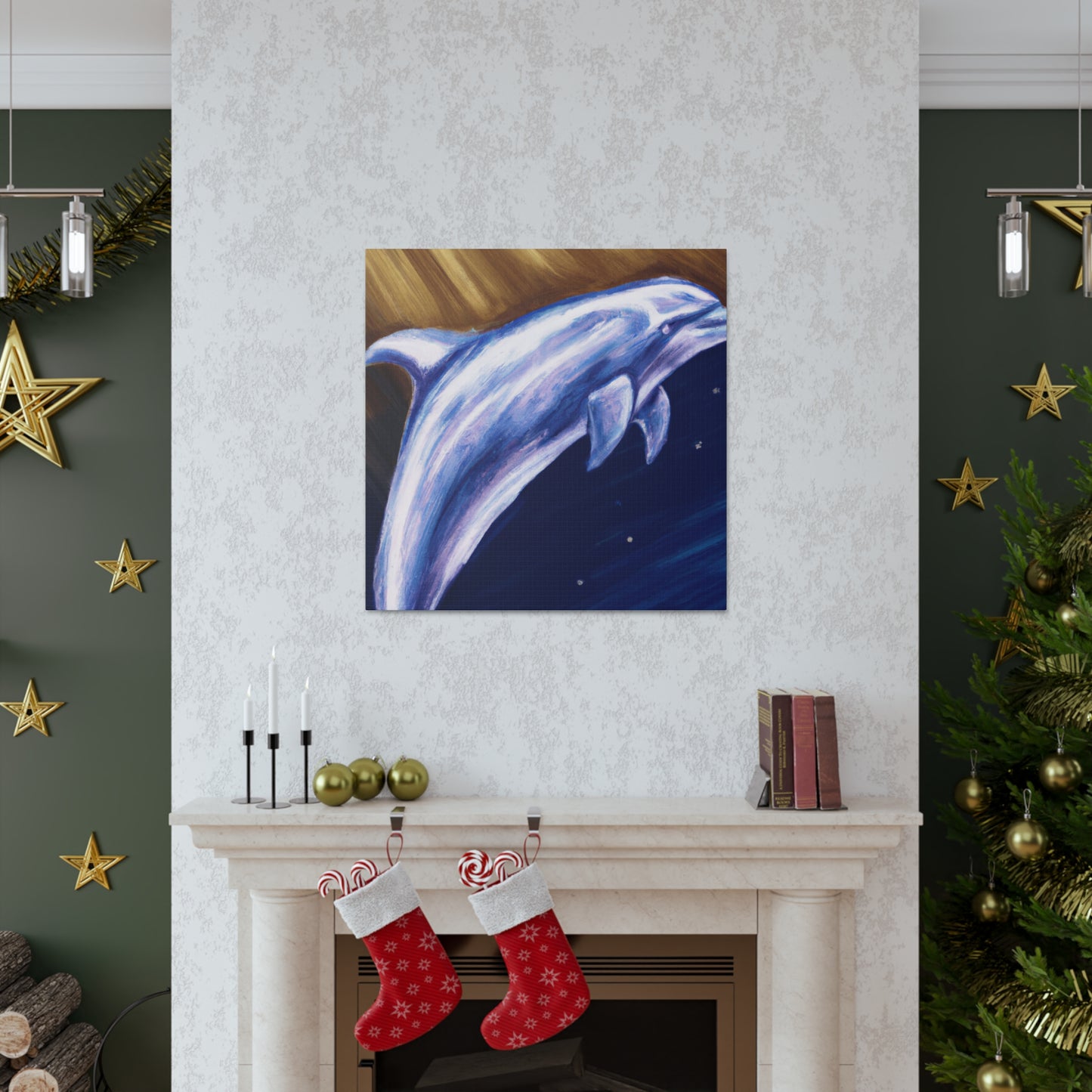 "Dolphin's Joyful Dance" - Canvas