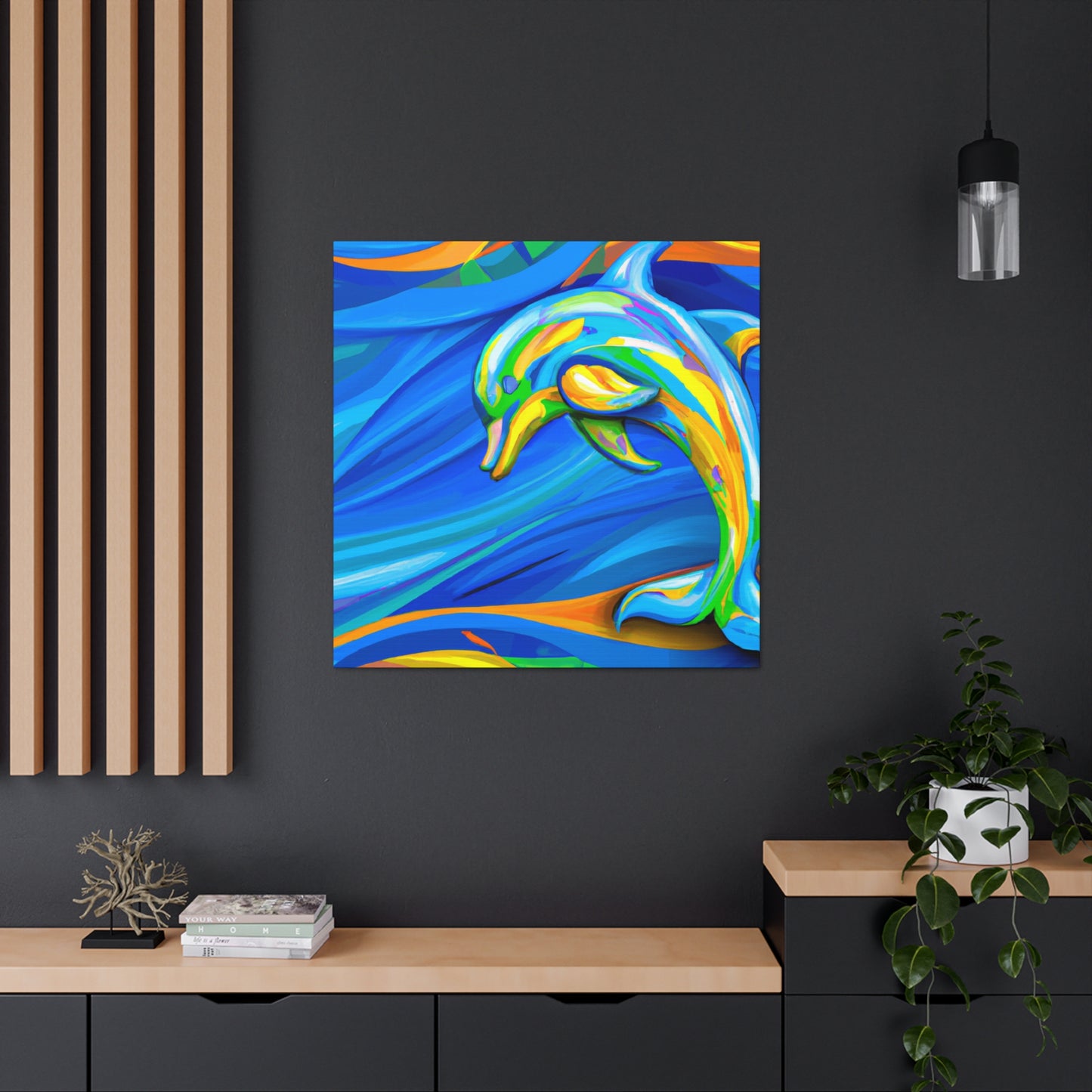 "Dolphin in Fauvist Hues" - Canvas