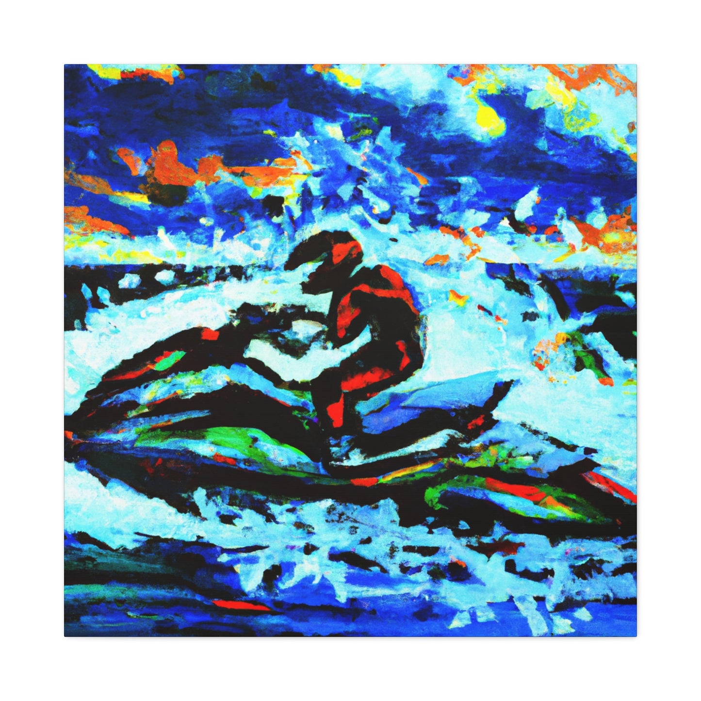 Jet Skiing Expressionism - Canvas