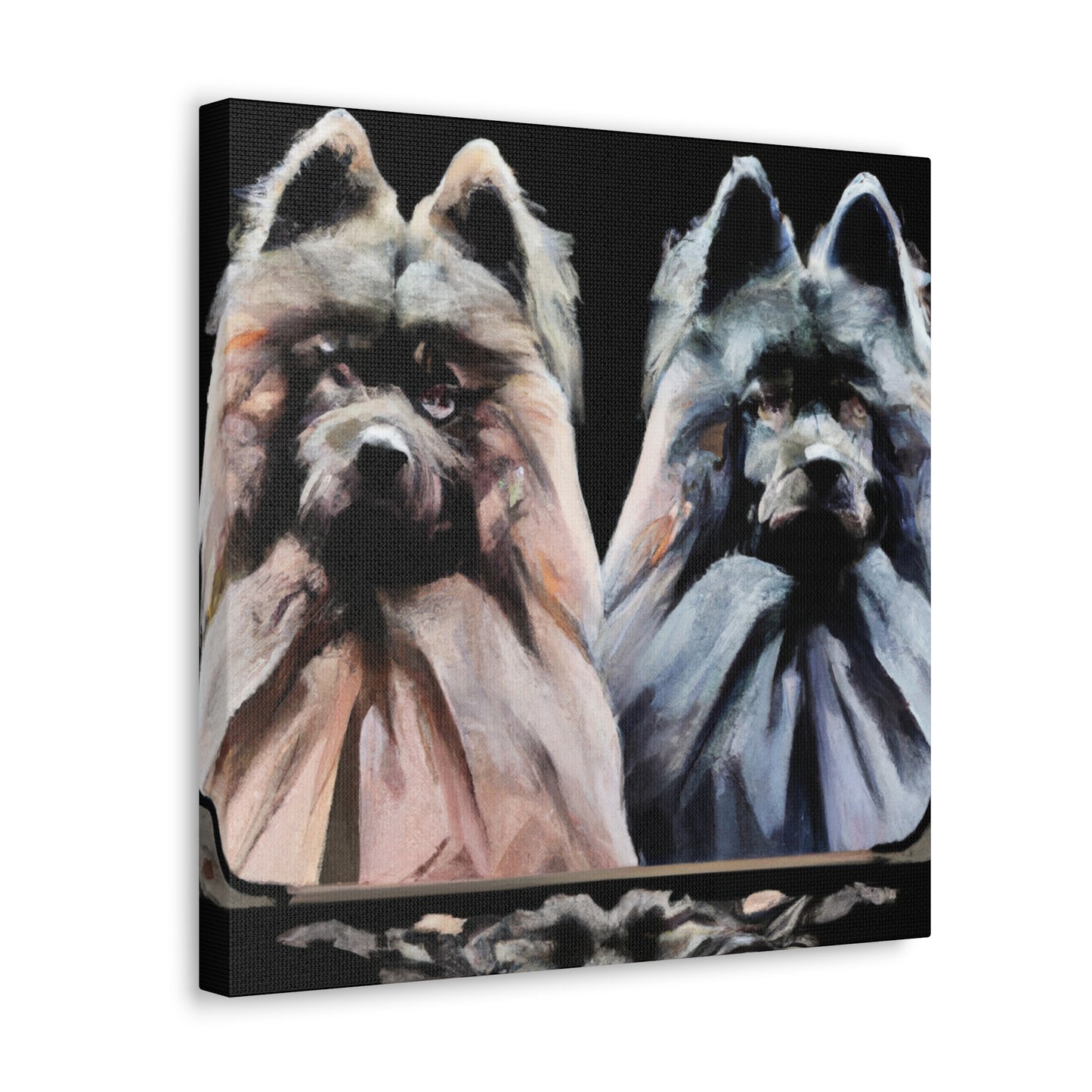 "Keeshond in Bloom" - Canvas