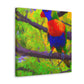 "Rainbow Lorikeets in Bloom" - Canvas