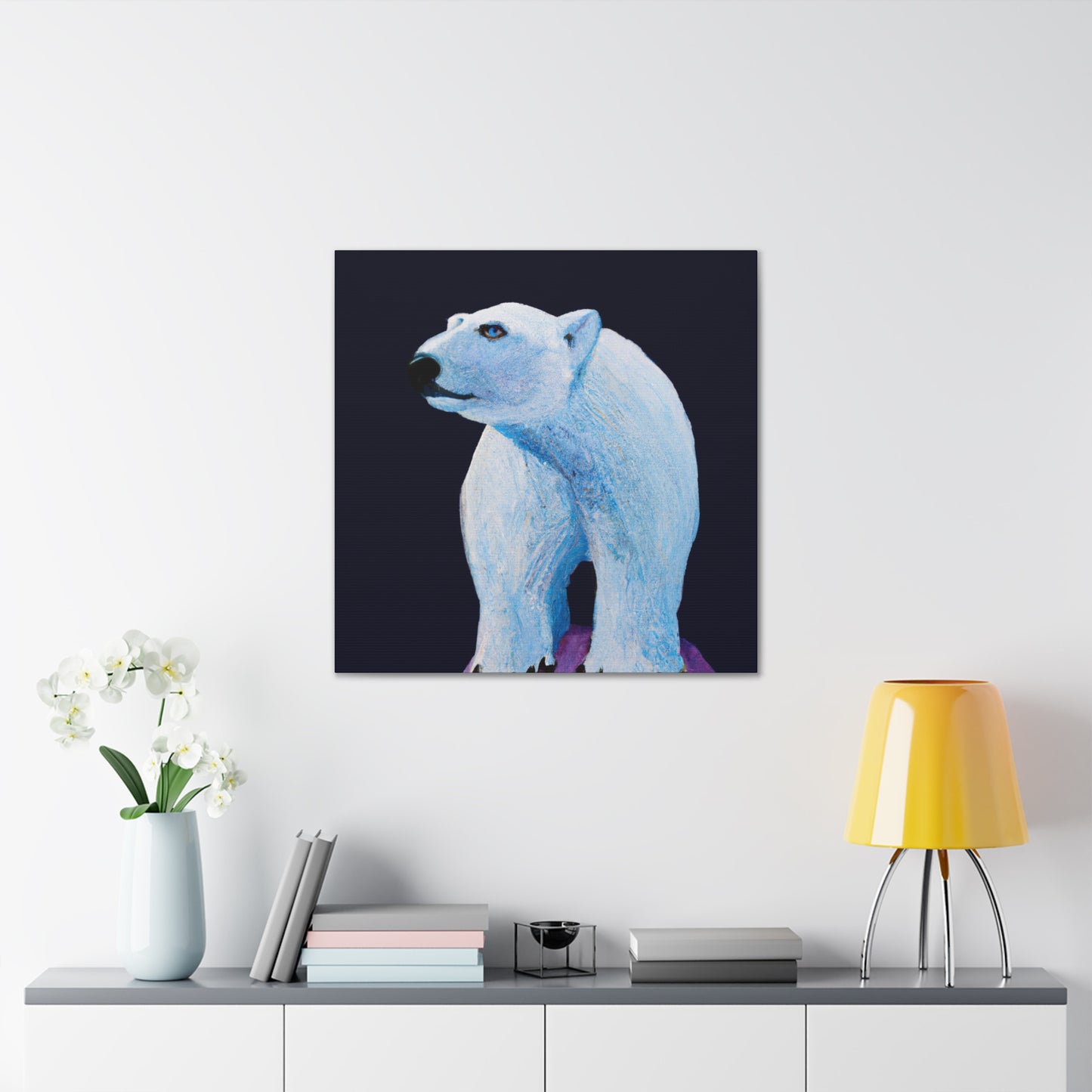 "Polar Bear in Snow" - Canvas