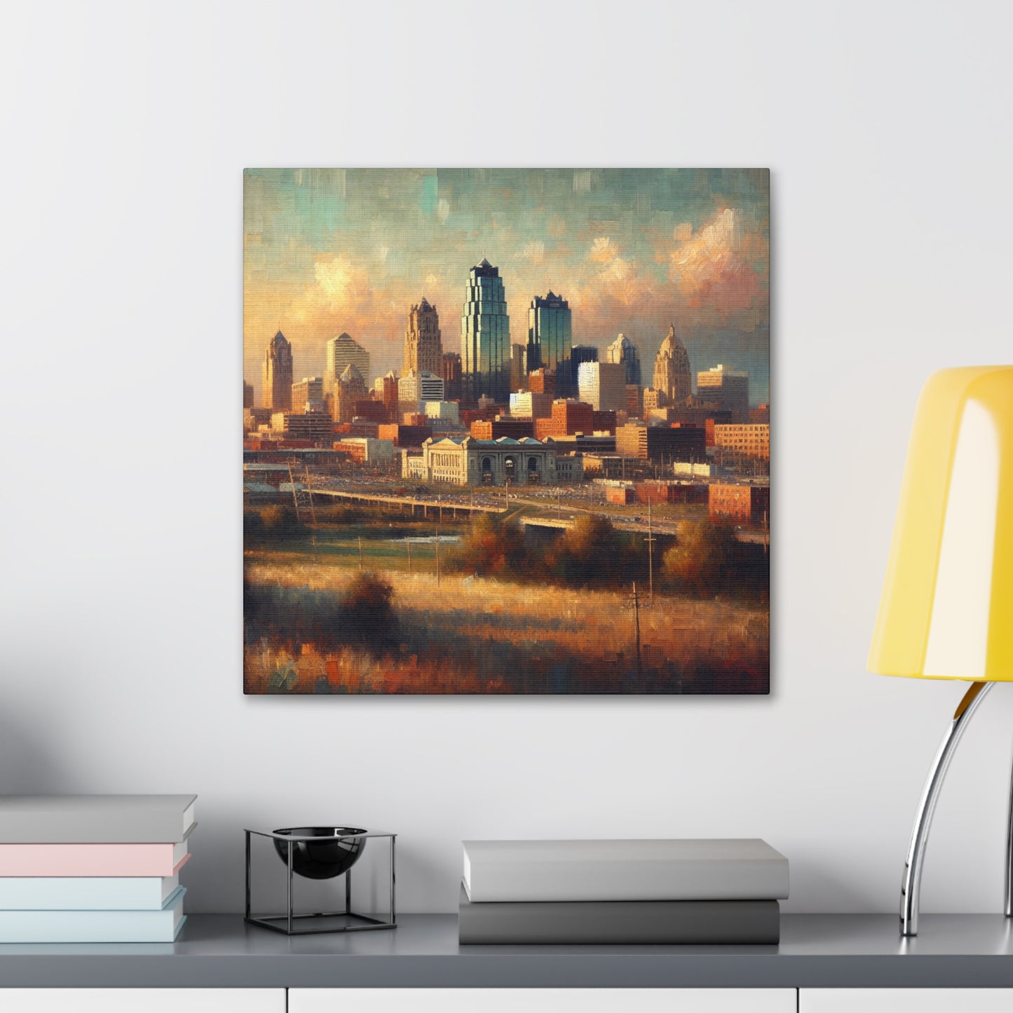 "Cityscape Symphony: Kansas Dreams" - Canvas