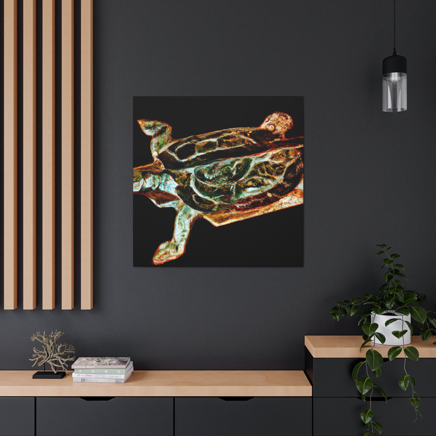 "Box Turtle Deco Dream" - Canvas