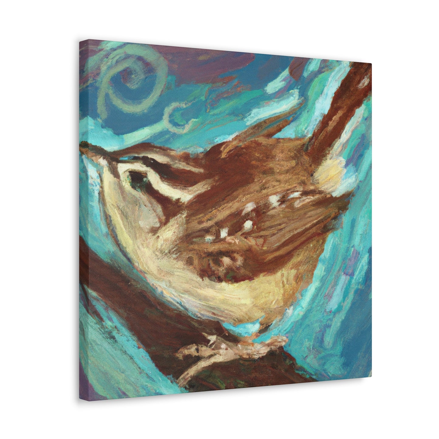 Carolina Wren Expressionism - Canvas