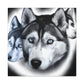 "Siberian Husky Reflection" - Canvas