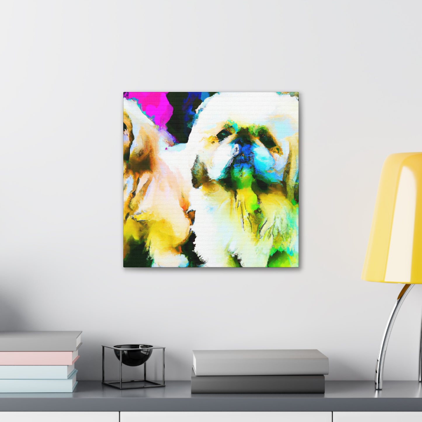 "Pekingese at Play" - Canvas