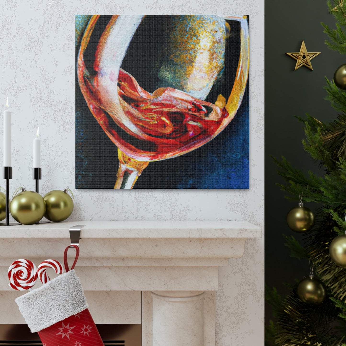 Glass of Fruity Wine - Canvas