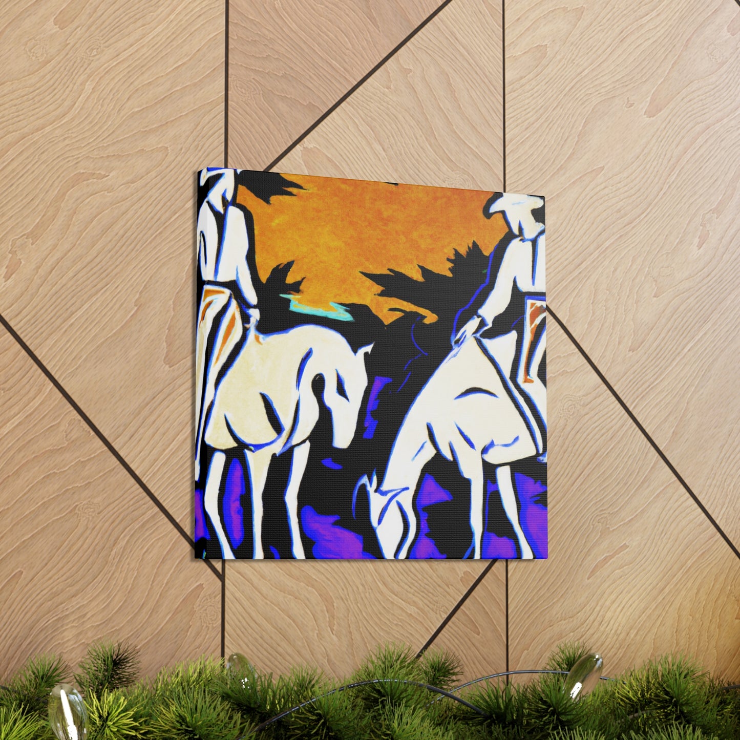 "Horses in Pasture Scene" - Canvas