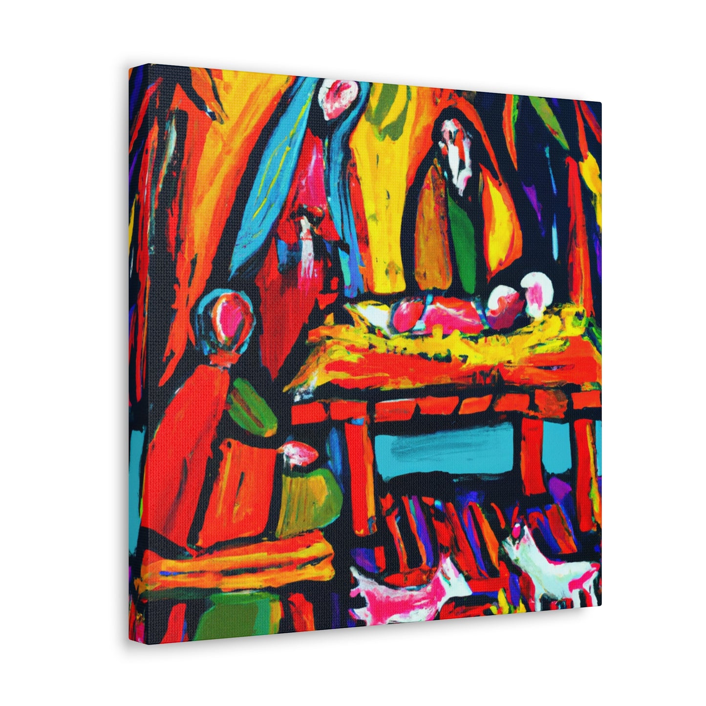 "Manger in Fauvist Hues" - Canvas