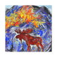 Elk Amidst Impressionism - Canvas