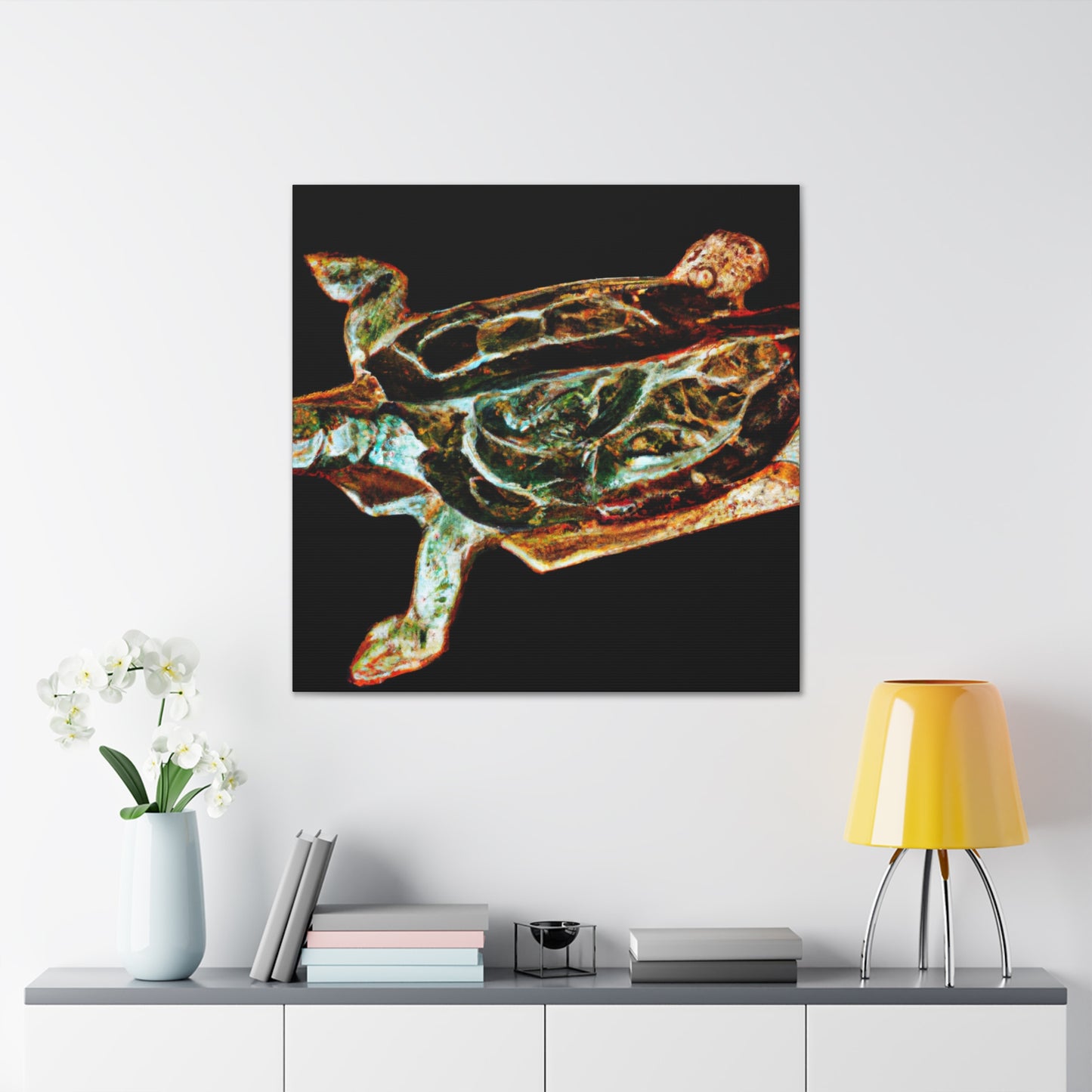 "Box Turtle Deco Dream" - Canvas