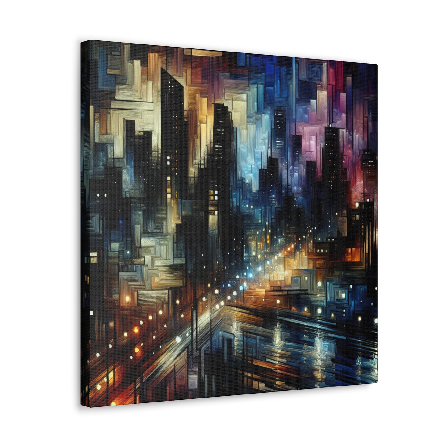 Midnight Metropolis Mosaic - Canvas