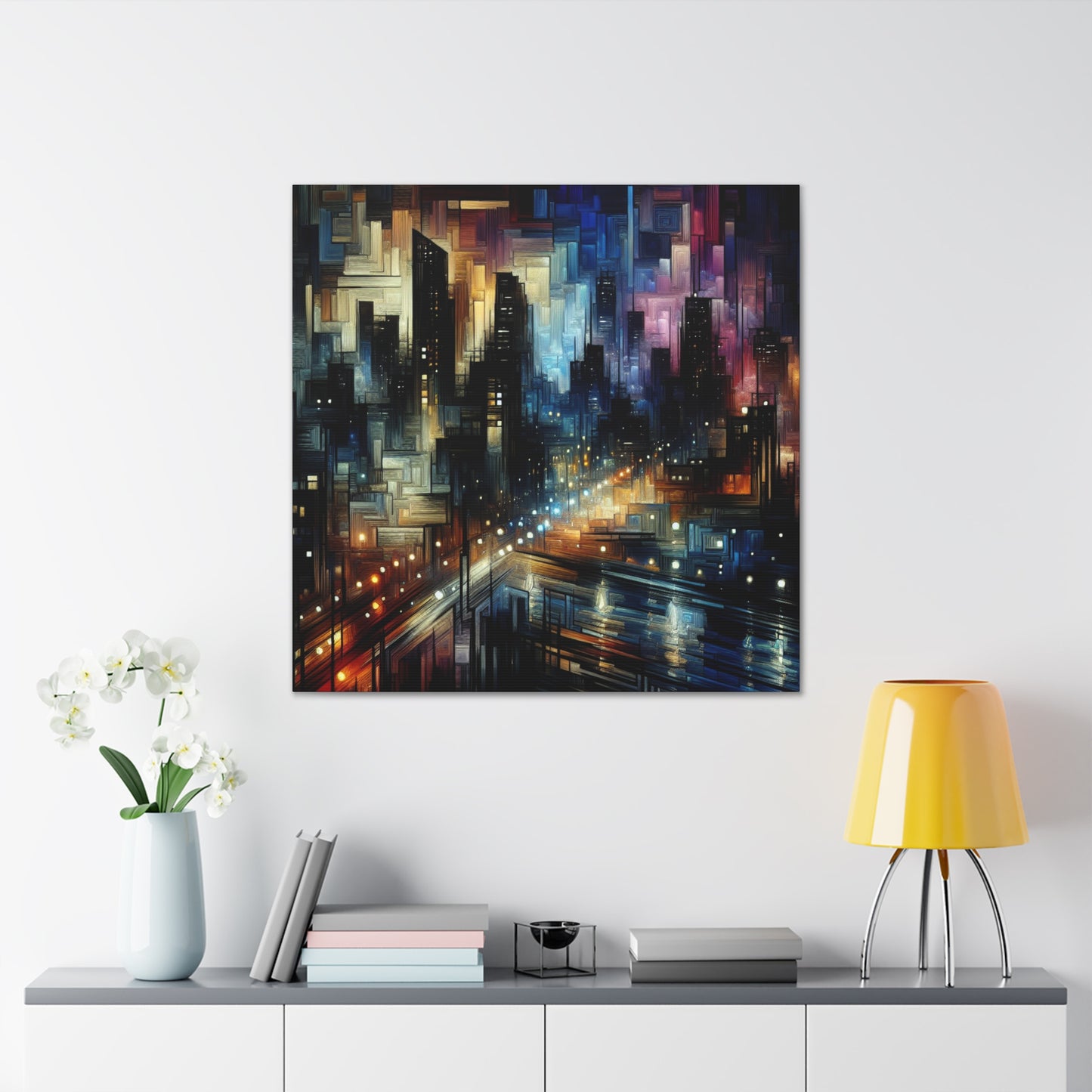 Midnight Metropolis Mosaic - Canvas