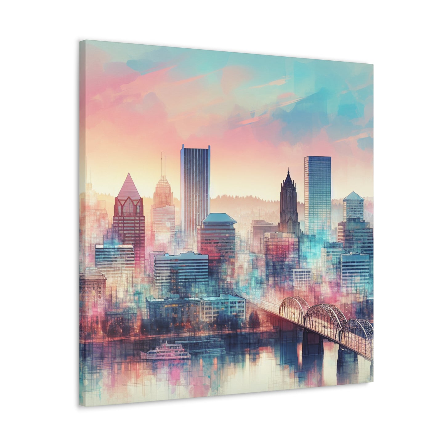 "Urban Symphony in Pixels" - Canvas