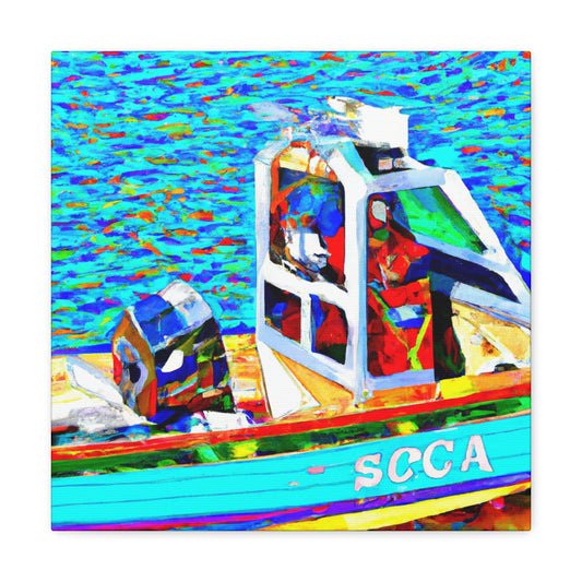 "Bass Fishing Boat Voyage" - Canvas