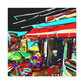 Beach Shops Nightscape - Canvas