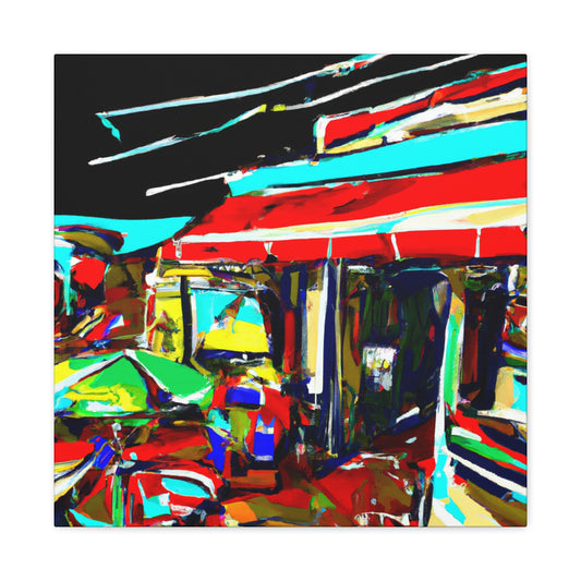 Beach Shops Nightscape - Canvas