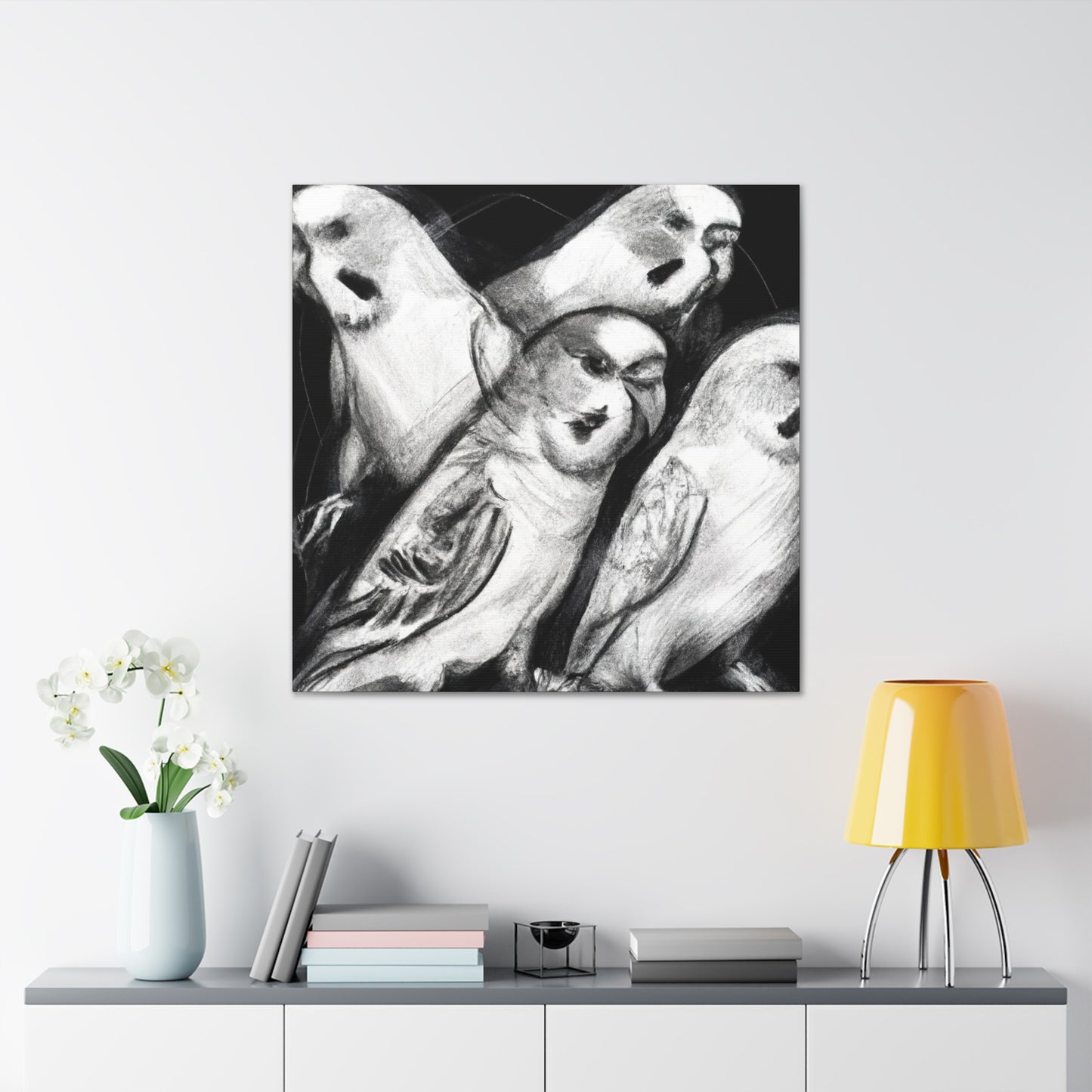 Budgies in Hyperrealism - Canvas