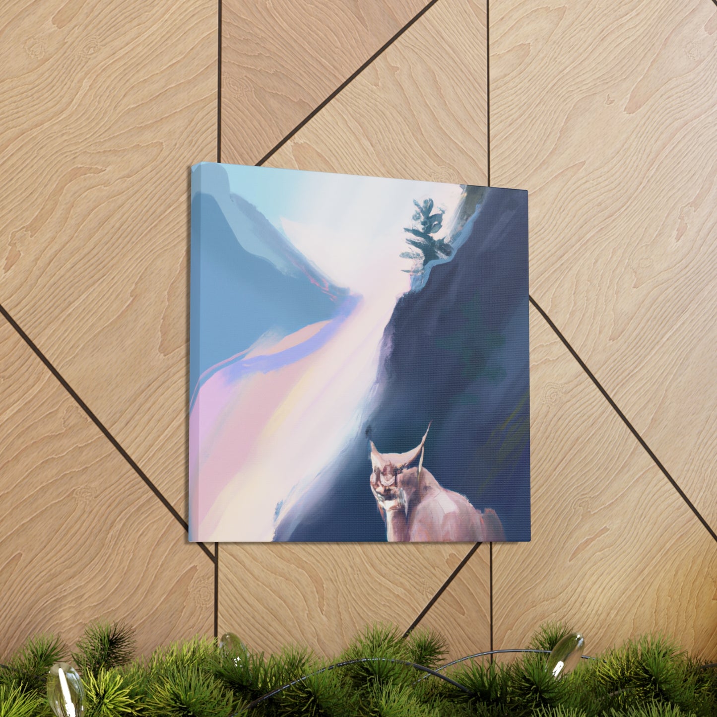 "Lynx in Moonlight Glow" - Canvas