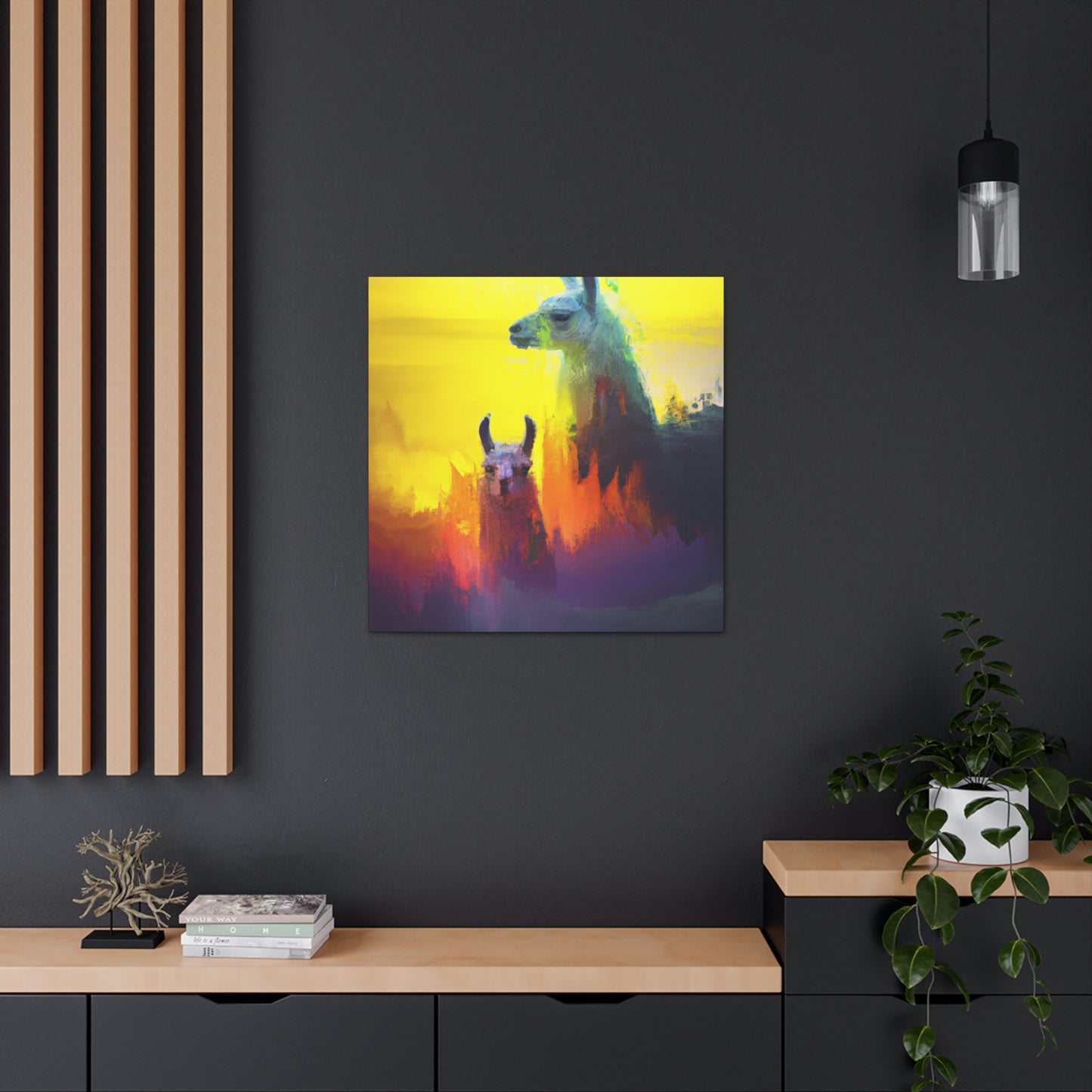 Pensive Llama Dreamscape - Canvas