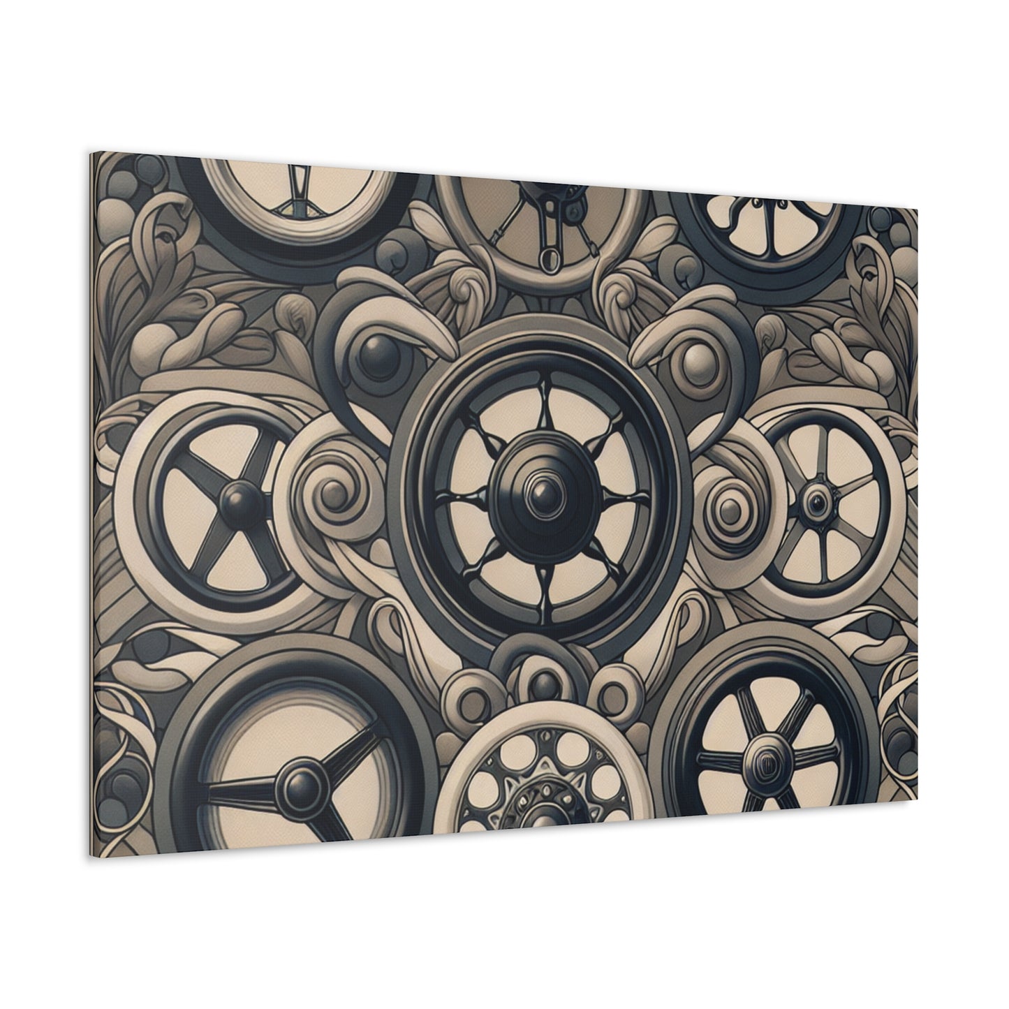 "Wheeling Elegance: Art Nouveau" - Canvas