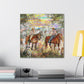 "Fog and Frolicing Horses" - Canvas