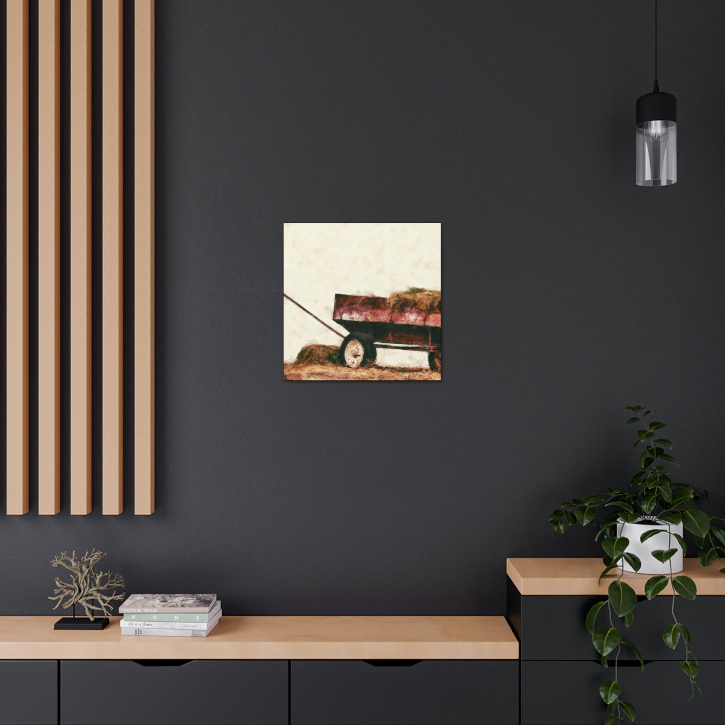 "Hay-Filled Countryside Wagon" - Canvas