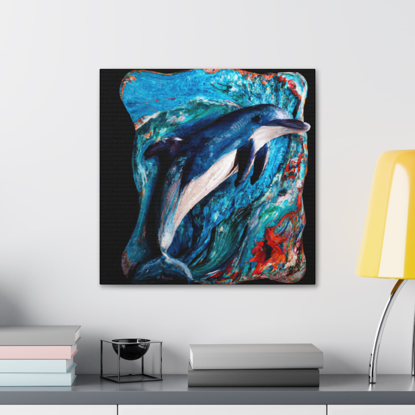 Dolphins in Harmony. - Canvas