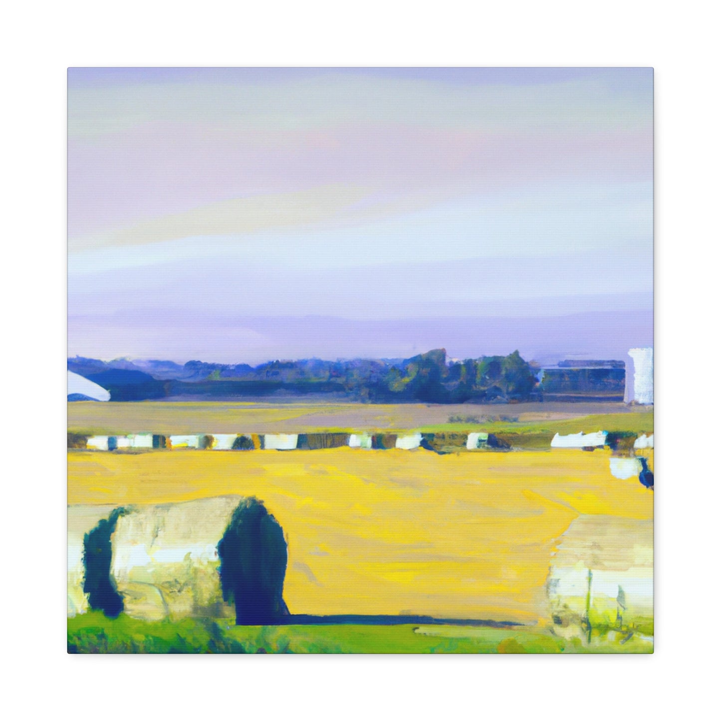 "Serene Hayfield Dreamscape" - Canvas