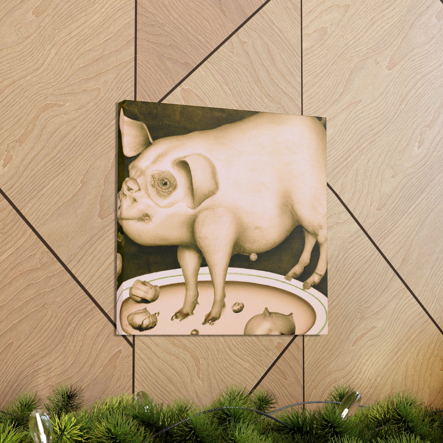 Pig with Grandeur. - Canvas