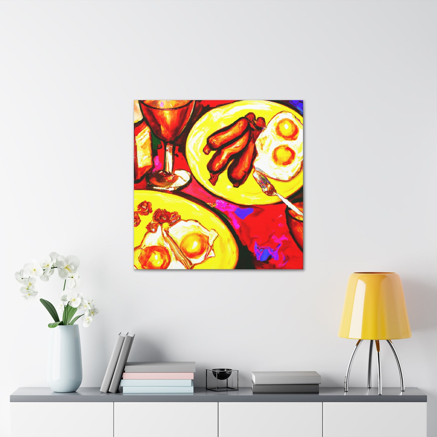 "Tabletop Dining Reflection" - Canvas