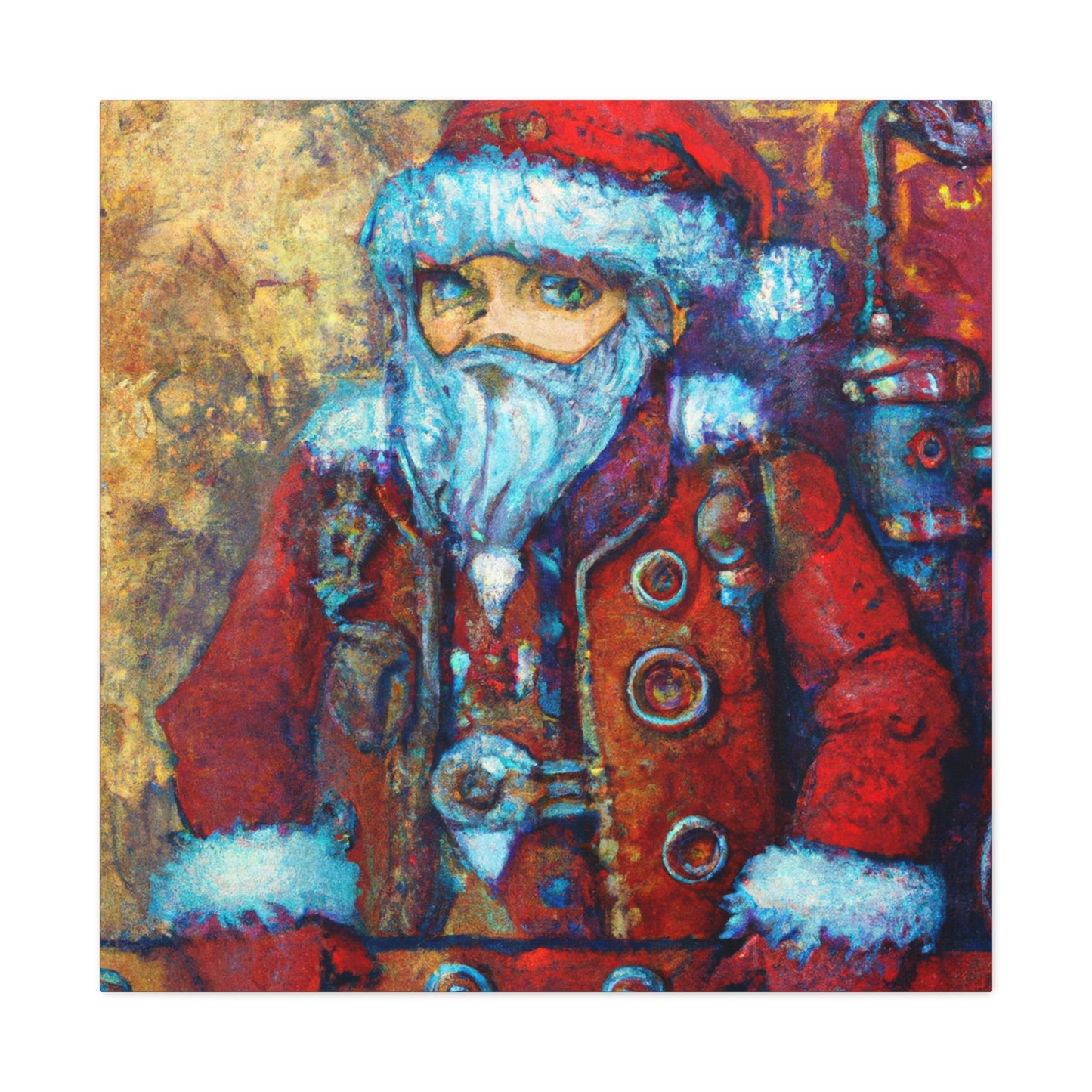 "Santa in Steampunk Magic" - Canvas