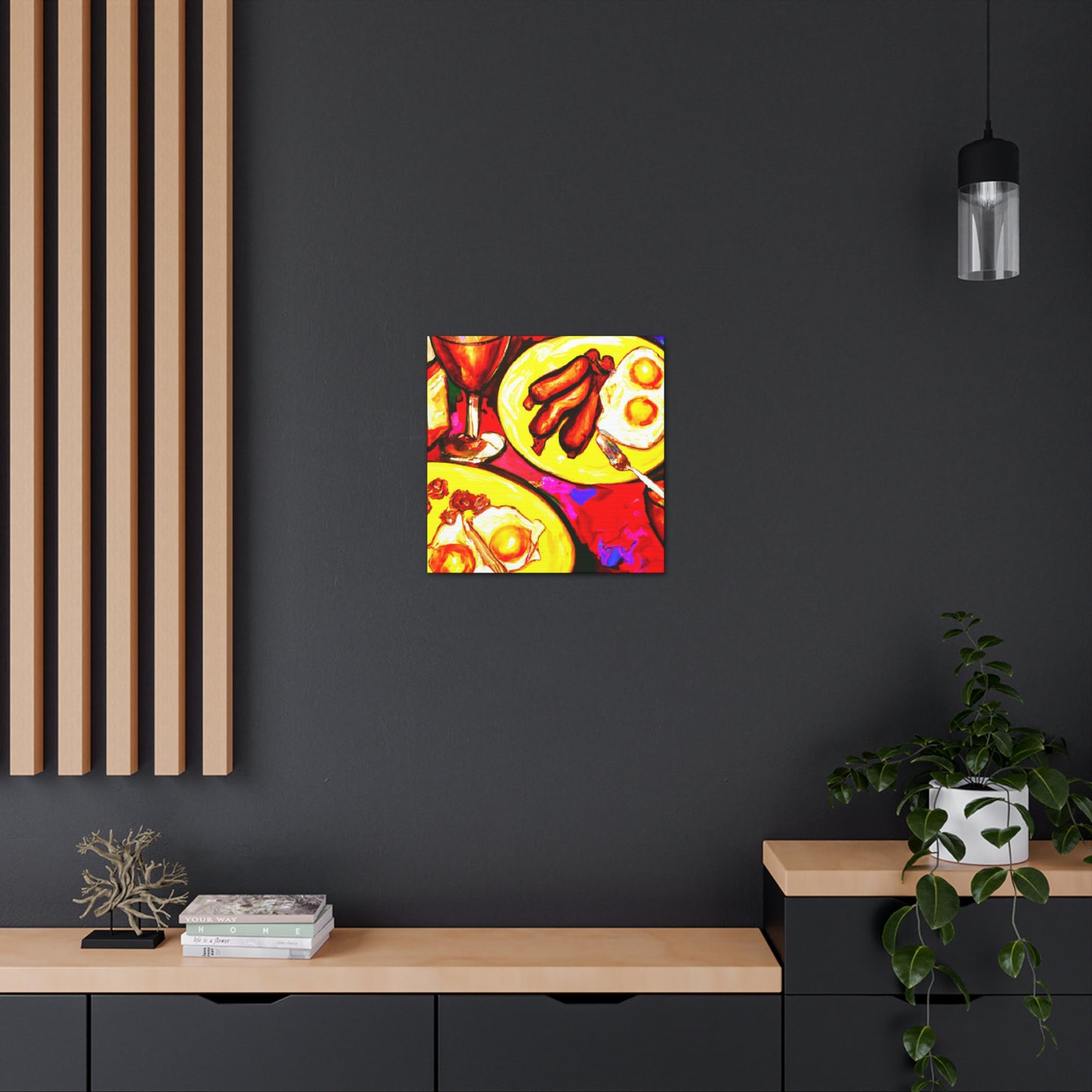 "Tabletop Dining Reflection" - Canvas