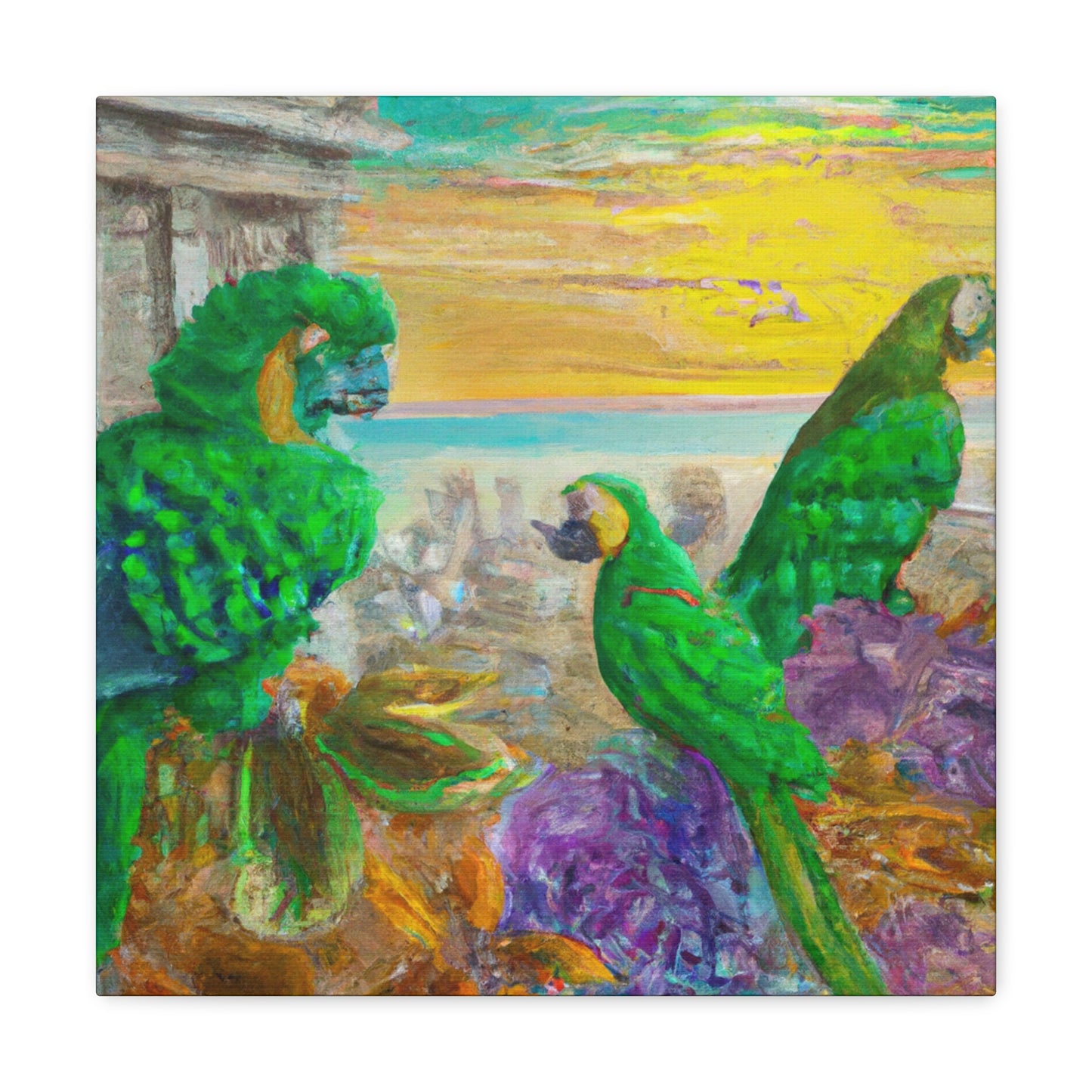 "Amazon Parrots in Splendor" - Canvas