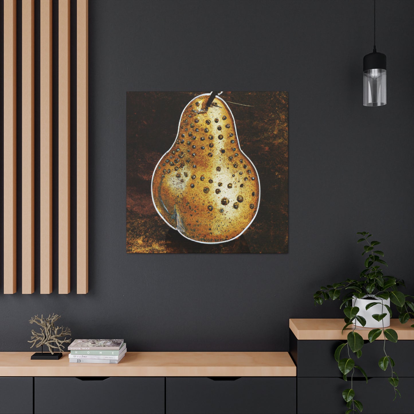 "Pear-y Steampunk Charm" - Canvas