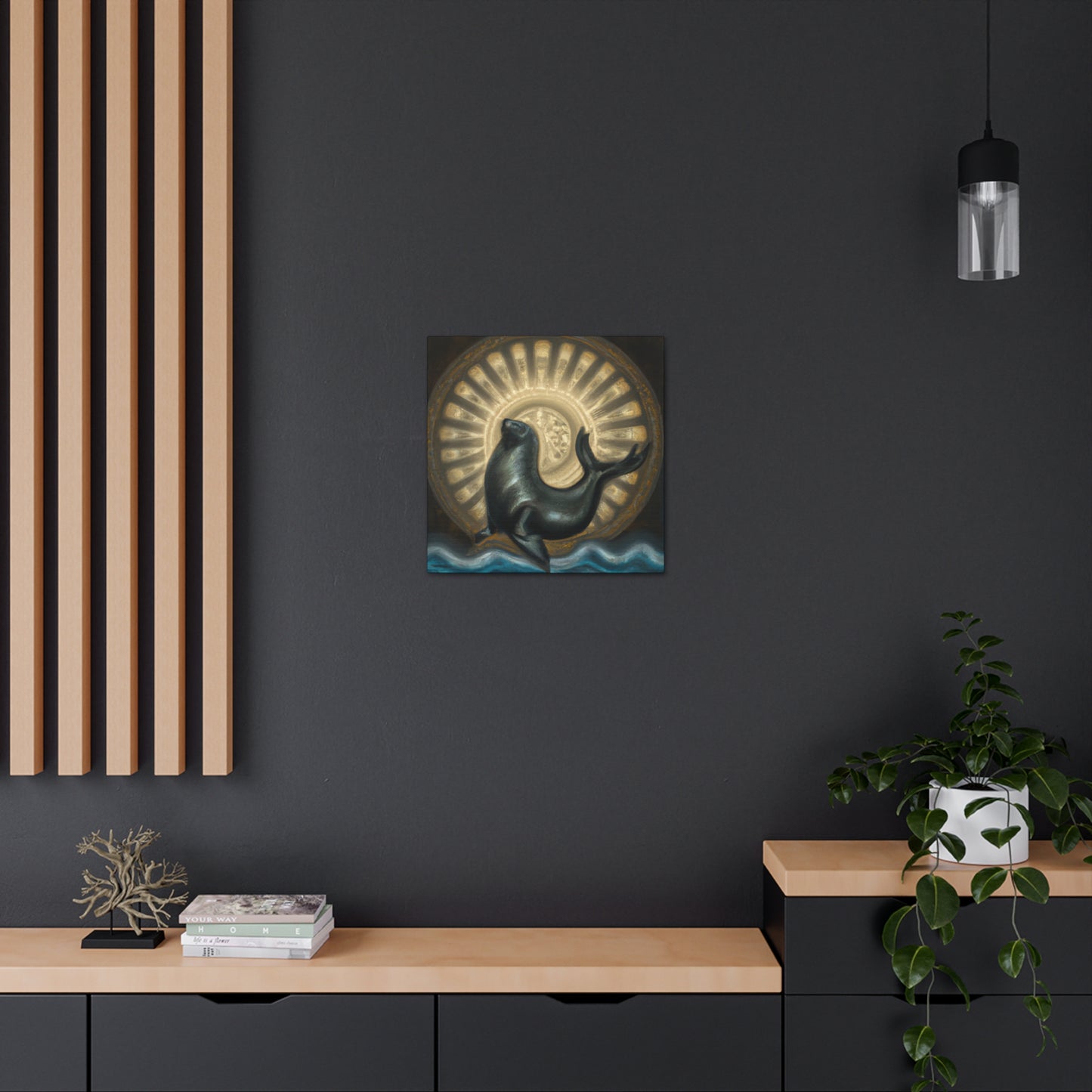 "Seal at Sunrise - Deco" - Canvas