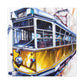 Tram in Cityscape. - Canvas