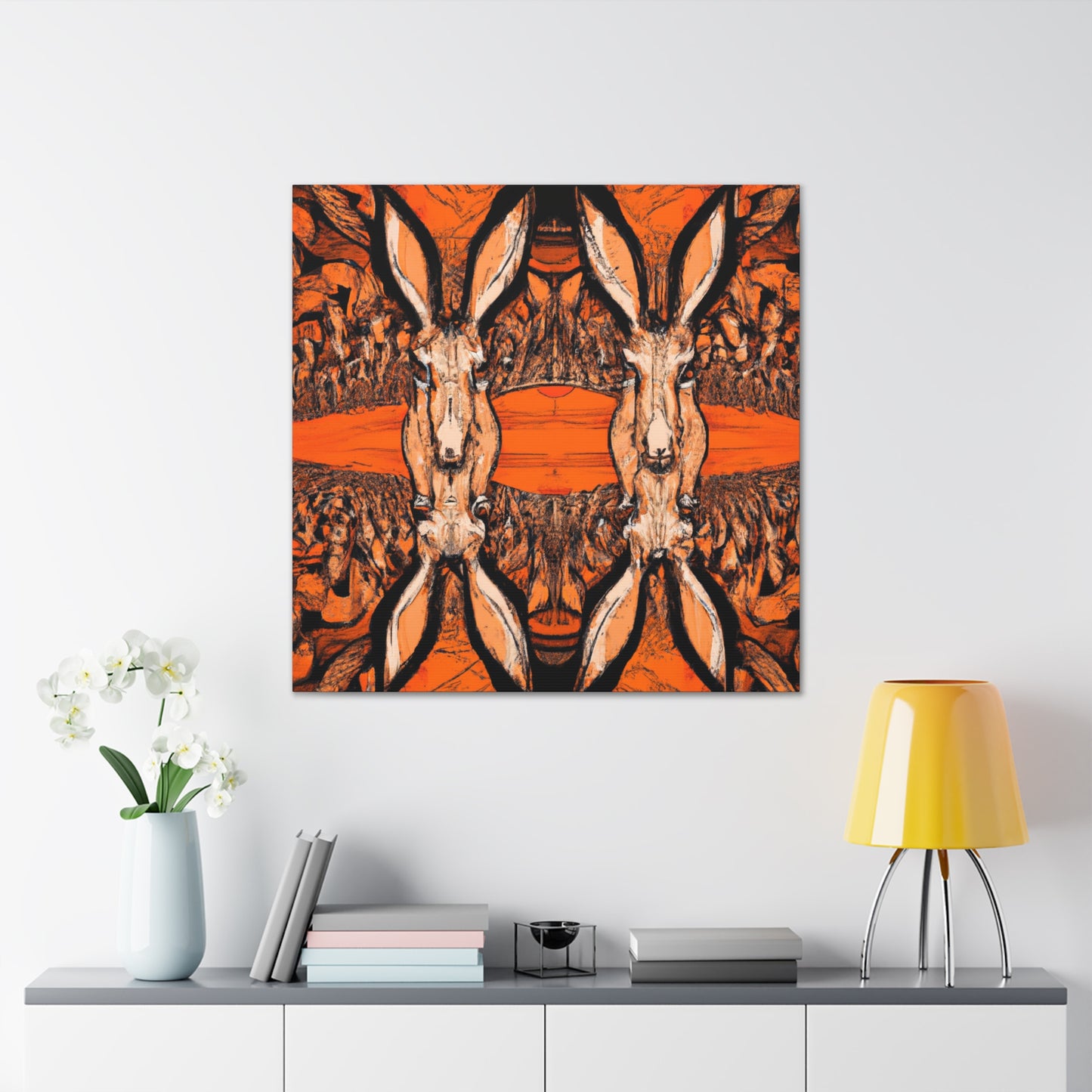 "Jackrabbit In Deco" - Canvas