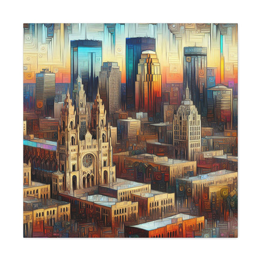 "Vibrant Urban Canvas" - Canvas