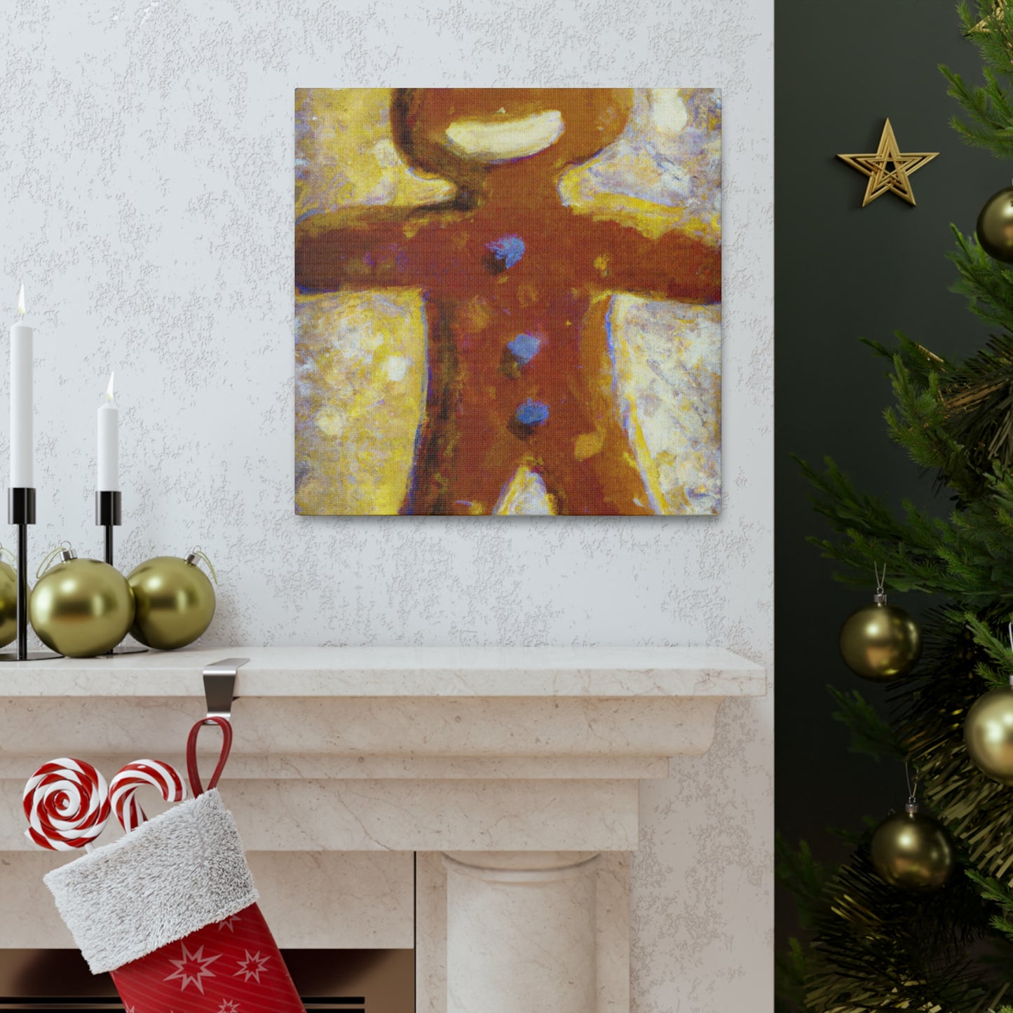 Gingerbread Man Dances - Canvas