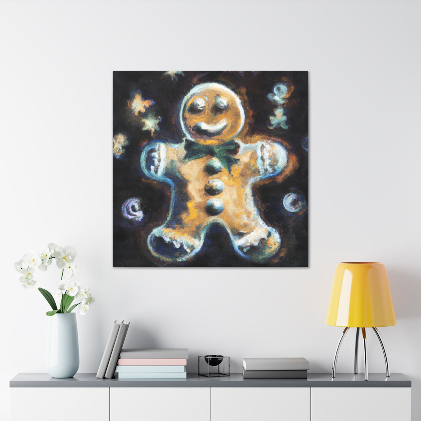 Gingerbread Man Gleeful - Canvas