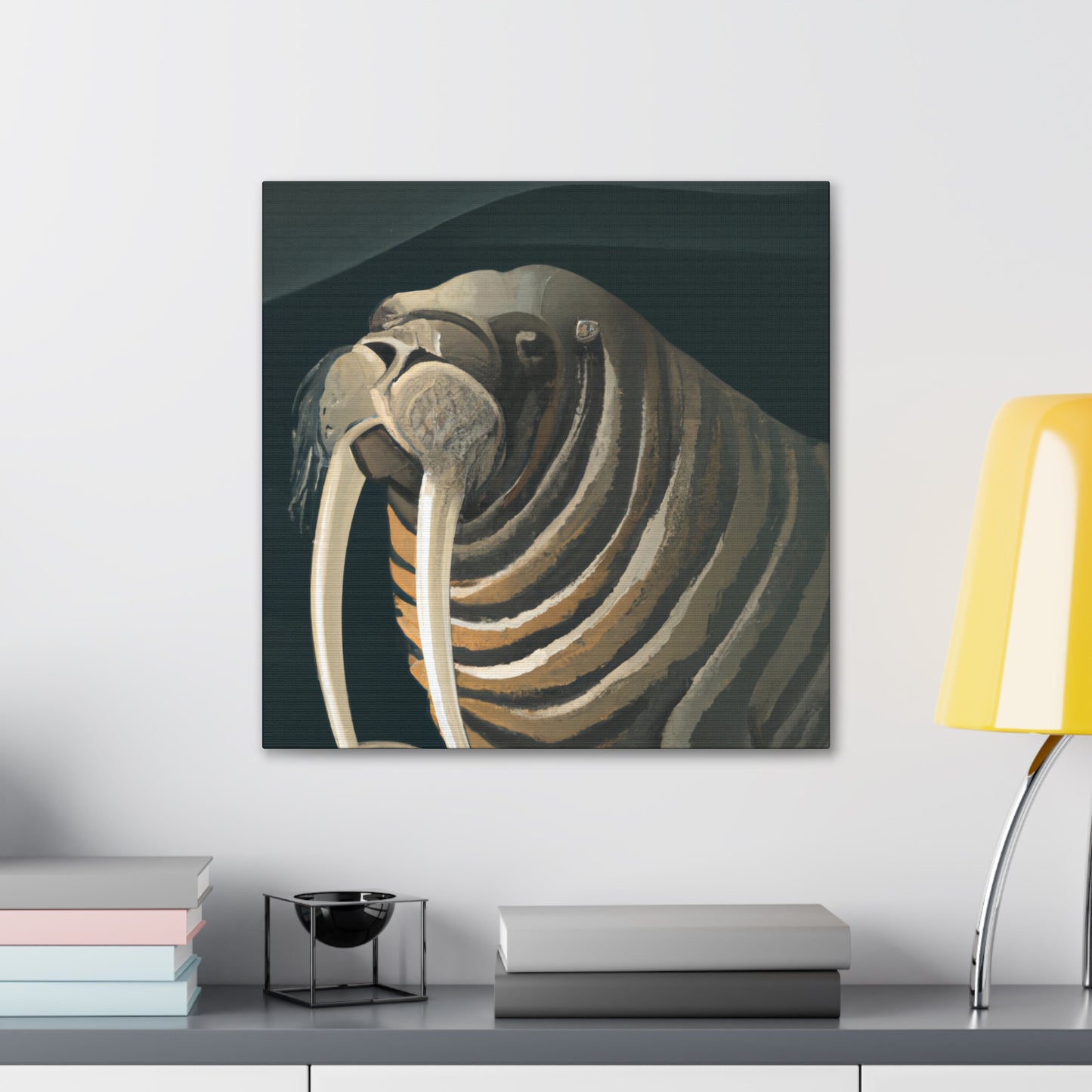 "Walrus in Moonlight Pose" - Canvas