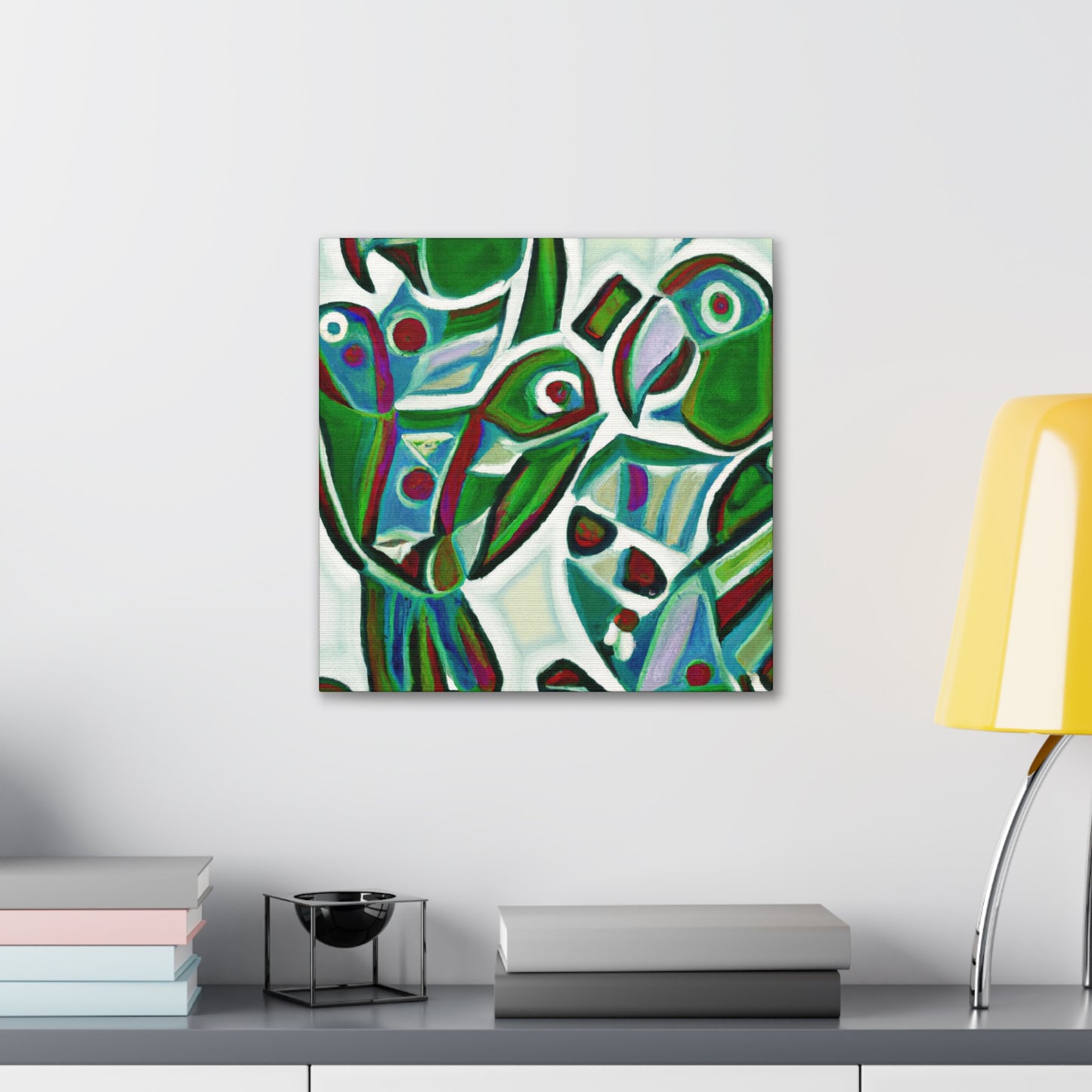 "Parakeets in Abstraction" - Canvas