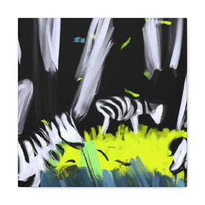 "Zebra on Abstract Canvas" - Canvas