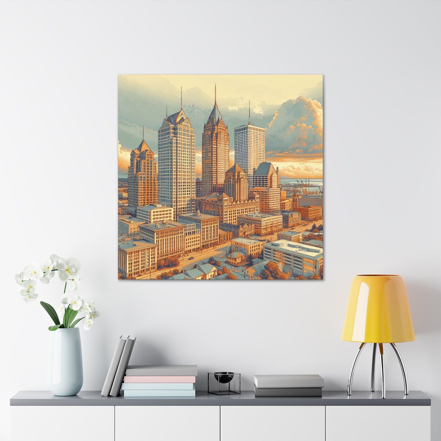 "Concrete Symphony: Milwaukee Mirage" - Canvas