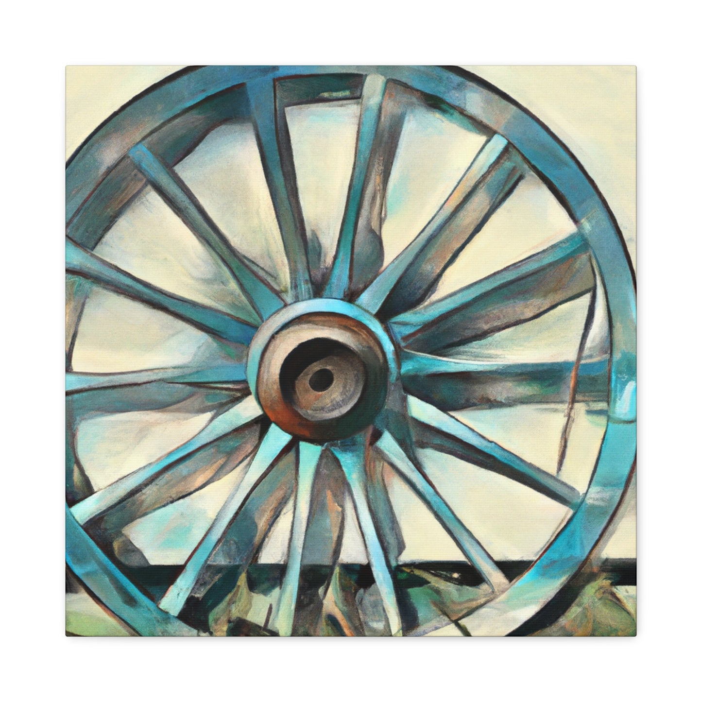 "Western Wagon Wheel Land" - Canvas