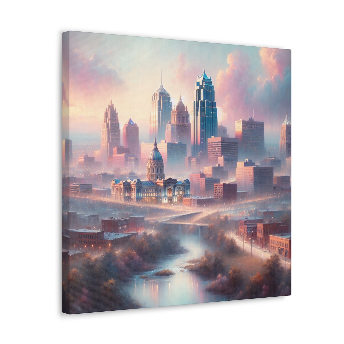 "Cityscape Kaleidoscope Dreams" - Canvas