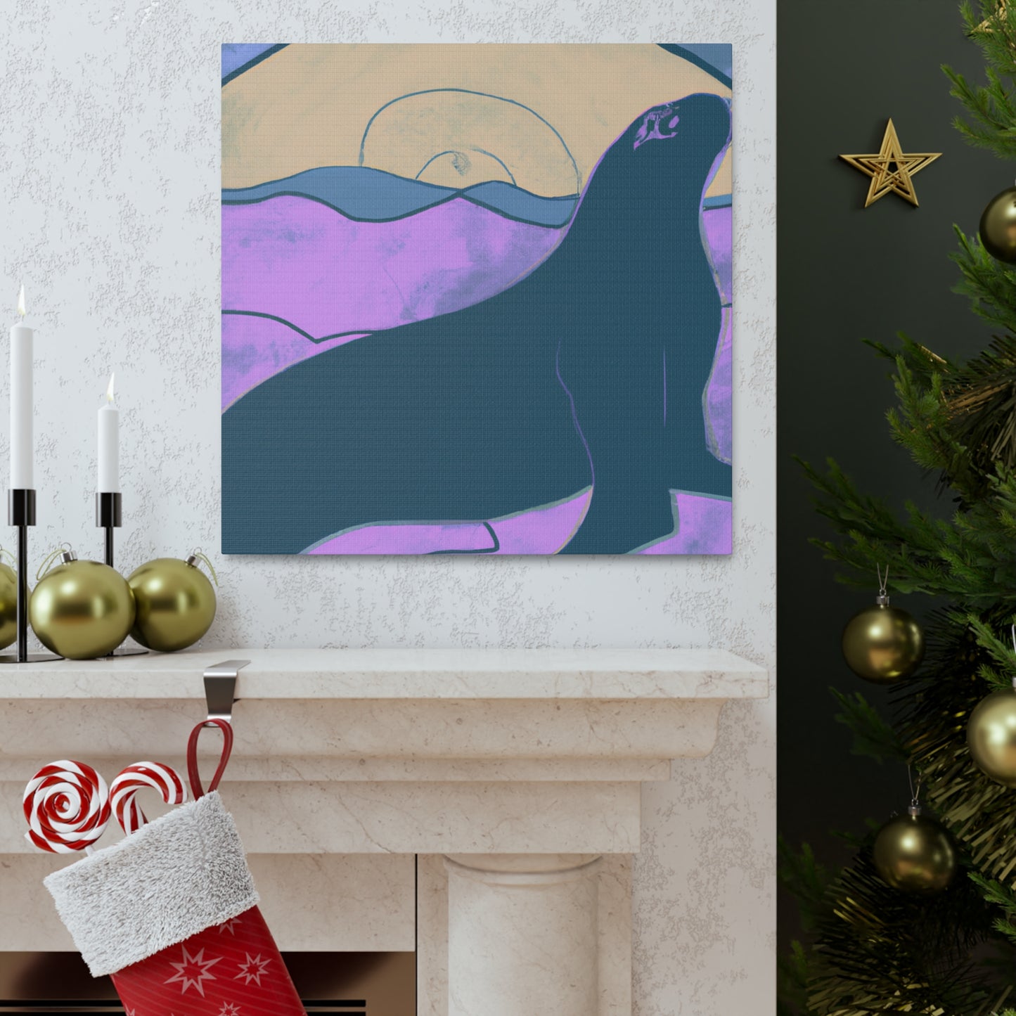 "Seaside Sea Lion Smile" - Canvas